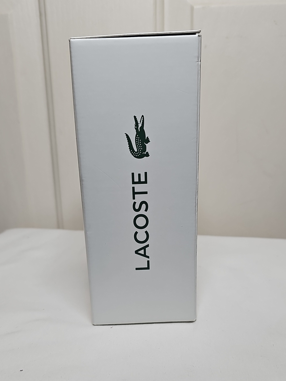 Lacoste White 3-Pack V-Neck Cotton Tees with Green Crocodile Logo - Picture 3 of 4